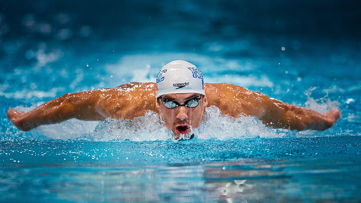 Michael phelps, Swimmer, Olympian, sport, swimming, water, pool, HD wallpaper