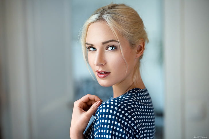 portrait, Eva Mikulski, blonde, women, face, HD wallpaper