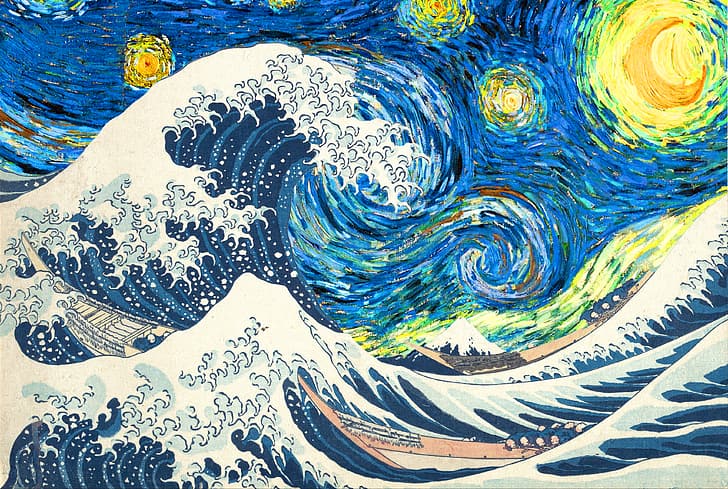 Vincent van Gogh, mashup, HD wallpaper