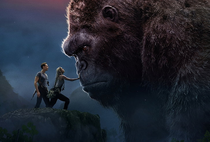 Movie, Kong: Skull Island, Brie Larson, King Kong, Tom Hiddleston, HD wallpaper