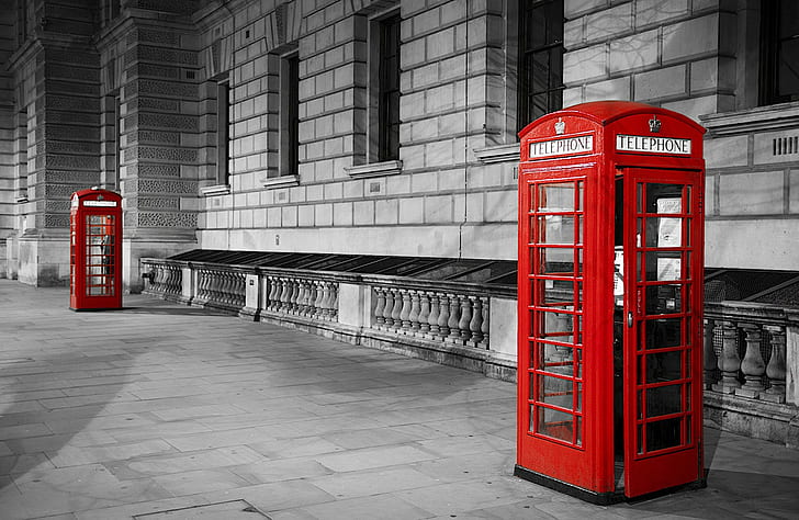 London, phone, red, photo, symbol, photographer, Jamie Frith, HD wallpaper