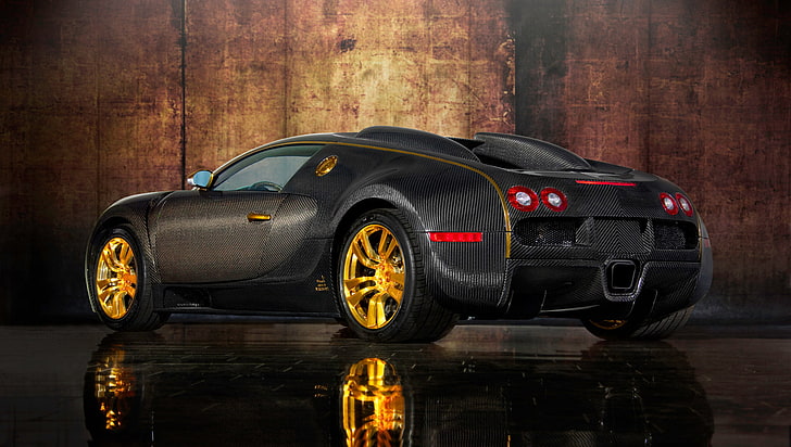HD wallpaper: black coupe, auto, design, reflection, gold, carbon, body,  Mansory | Wallpaper Flare