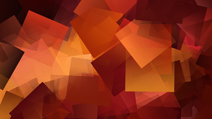 red and yellow star print textile, rave, Linux, cube, square, HD wallpaper
