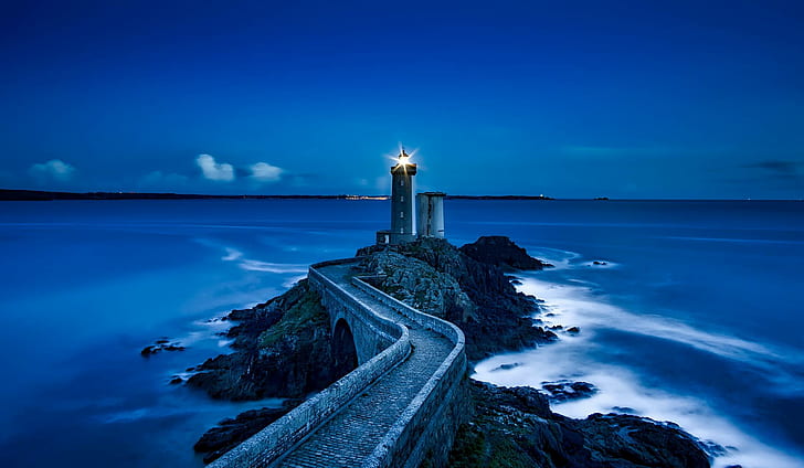 lighthouse, plouzane, france, landmark, ocean, sea