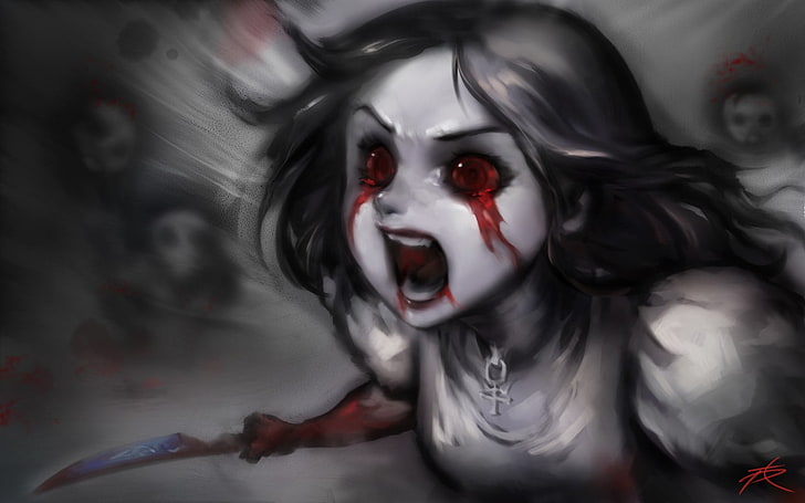 HD wallpaper: anime girls, artwork, Alice: Madness Returns, fear, horror |  Wallpaper Flare