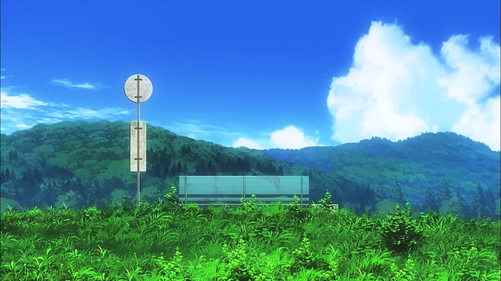 Non Non Biyori, anime, landscape, nature, plant, sky, cloud - sky