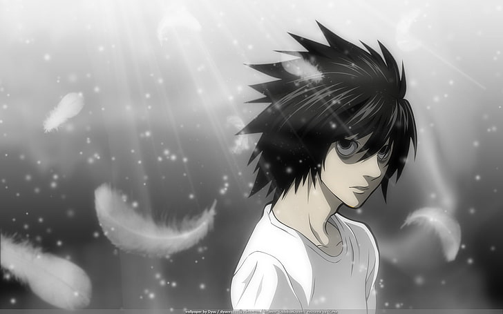 male anime character digital wallpaper, Death Note, Lawliet L