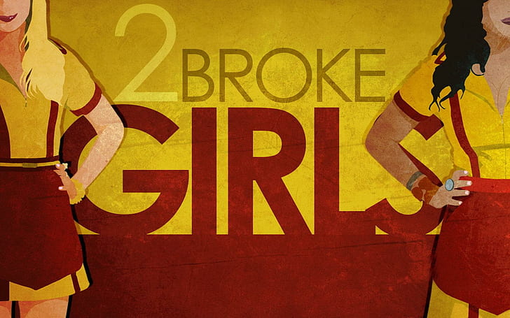 2 broke girls, caroline channing, max black, kat dennings, beth behrs, 2 broke girls, HD wallpaper