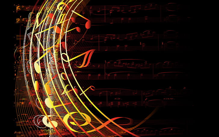 Swirl Music Notes, HD wallpaper