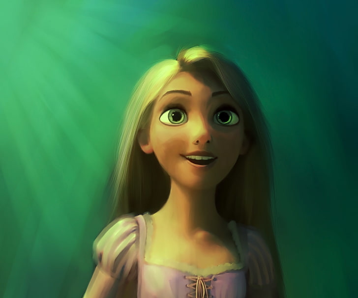 illustration, Rapunzel, Tangled, Disney princesses, portrait