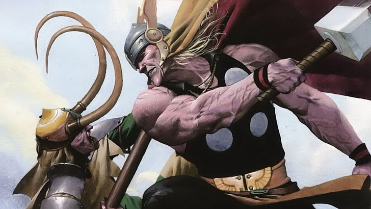 comics, Thor, Loki, one person, human body part, human hand