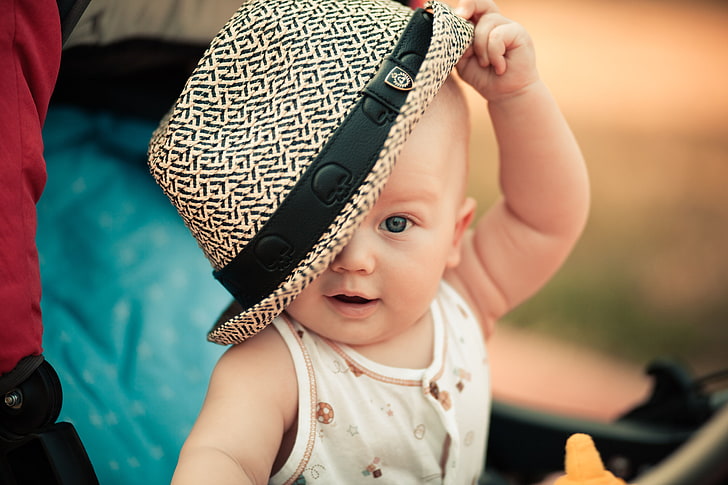 HD wallpaper: baby's white sleeveless top, child, hat, small, cute,  childhood | Wallpaper Flare