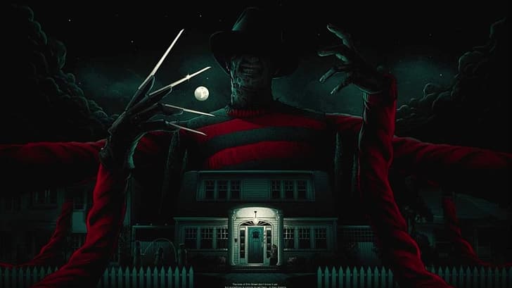 Freddy Krueger, nightmare, horror, house, creature, smile, knives