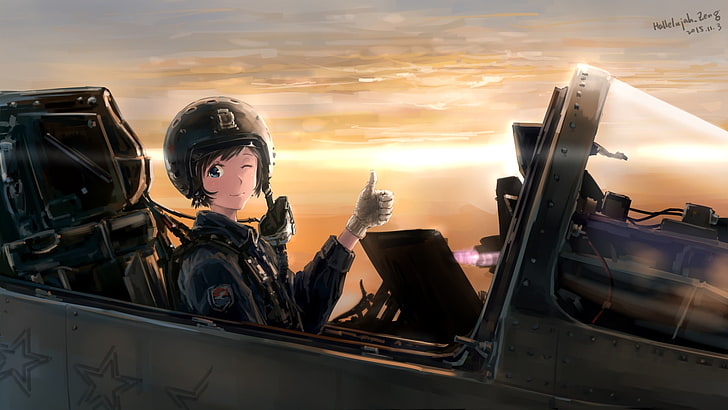 Fighter Jet Pilot F18 Hornet Anime Girls 4K Wallpaper iPhone HD Phone  4100h
