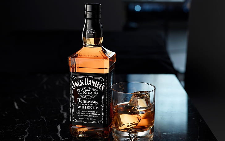 HD wallpaper: glass, bottle, ice, whiskey, box, jack daniels | Wallpaper  Flare