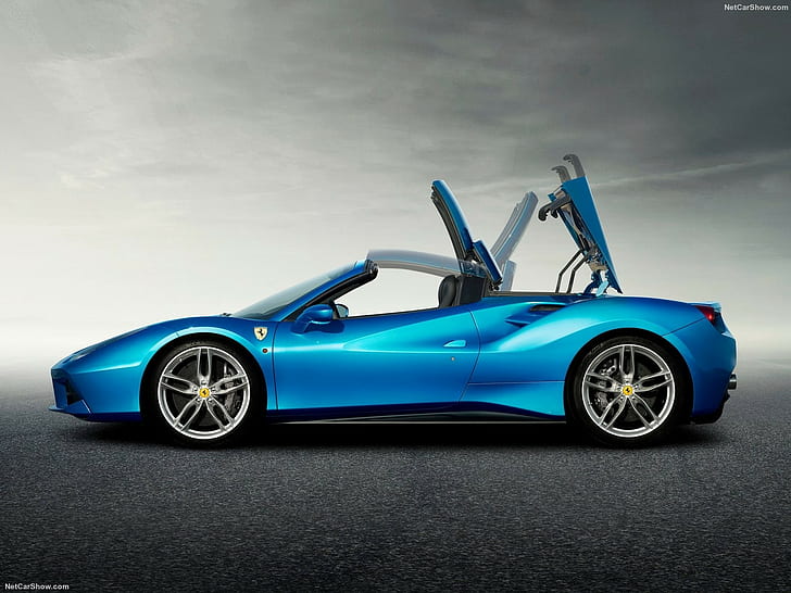 HD wallpaper: Ferrari, Ferrari 488 GTB, car, blue cars | Wallpaper Flare