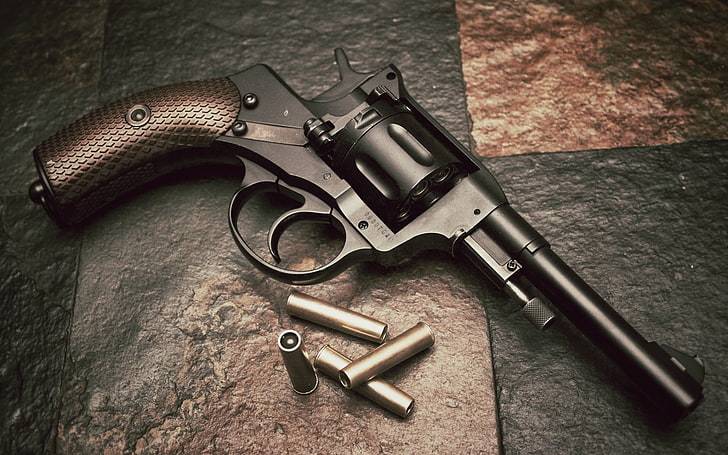 HD wallpaper: Nagant M1895 Revolver, black and brown revolver, War & Army |  Wallpaper Flare