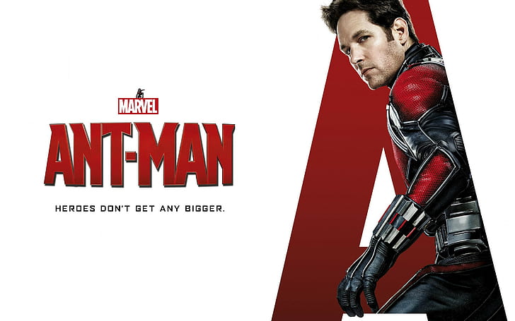 Ant-Man, Marvel, fantasy, poster, costume, white background, Walt Disney Pictures, HD wallpaper