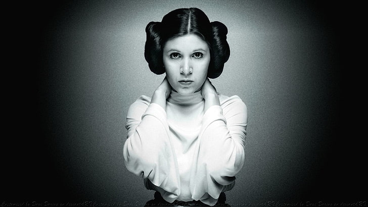 Star Wars, Carrie Fisher, Princess Leia, portrait, looking at camera, HD wallpaper