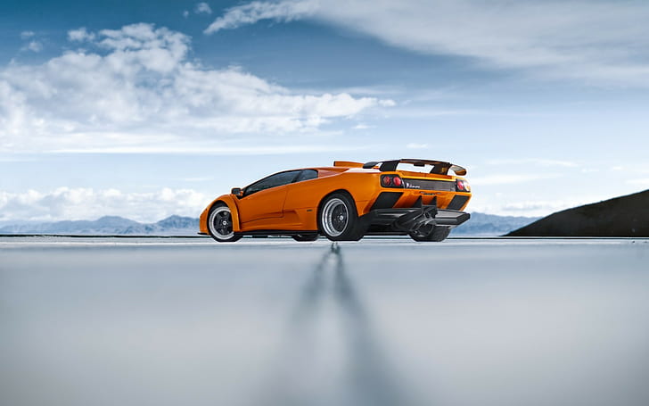 vehicle, car, Lamborghini, orange cars, Lamborghini Diablo, HD wallpaper