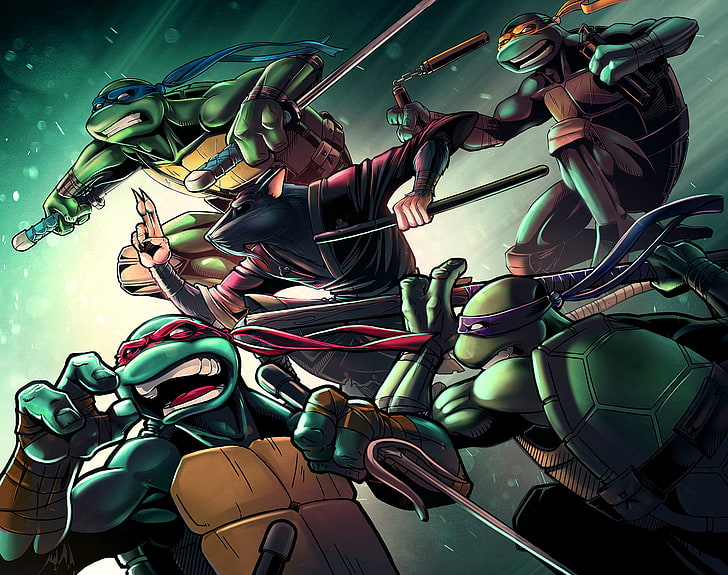 Teenage Mutant Ninja Turtles poster, rat, tmnt, Raphael, Leonardo, HD wallpaper