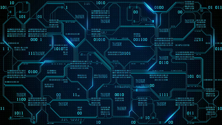 technology, computer, circuit boards, electricity, CPU, binary, HD wallpaper