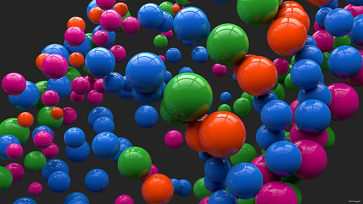 chemical compositions wallpaper, balls, colorful, bright, multi Colored, HD wallpaper