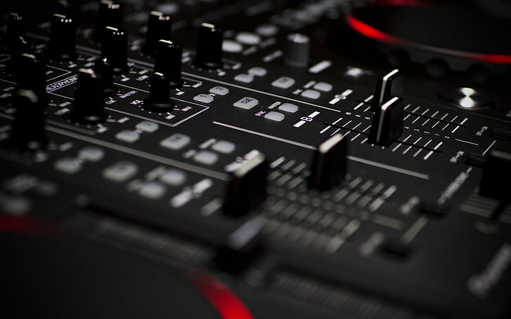 black mixing console, music, mixing consoles, technology, computer, HD wallpaper