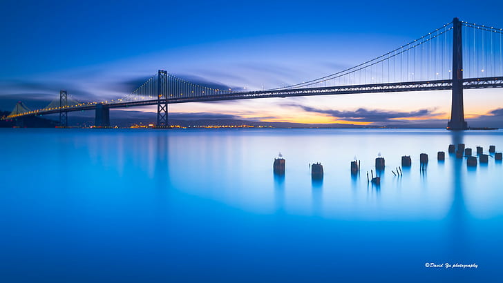 Oakland Bay bridge, Morning, Calmness, San Francisco bay bridge