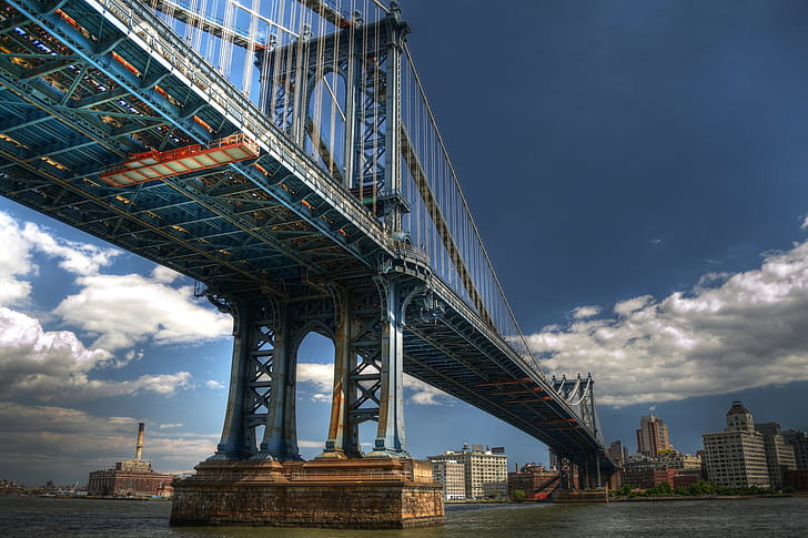 New York City, Manhattan Bridge, HD wallpaper