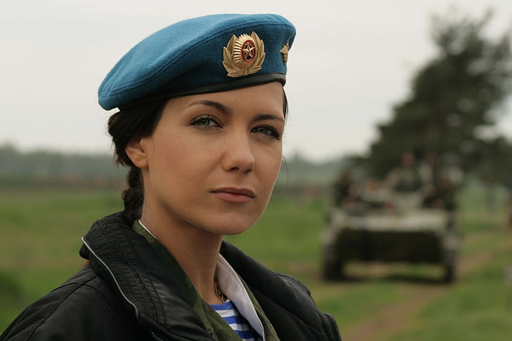 women, soldier, army, military, Ekaterina Klimova, portrait, HD wallpaper