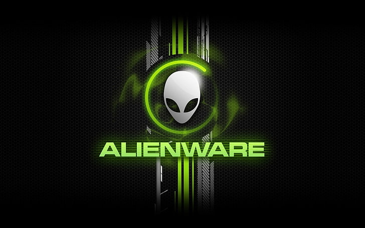 Alienware, computer, communication, text, green color, western script, HD wallpaper