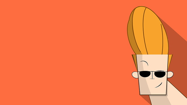 Johnny Bravo graphic wallpaper, Cartoon Network, minimalism, sunglasses