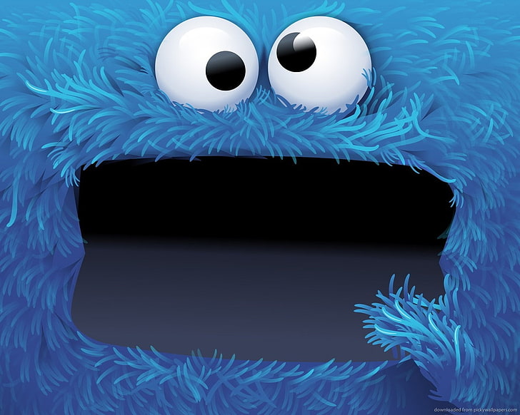 Cookie Monster, crazzy, blue, water, no people, close-up, representation