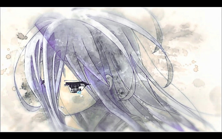 gray haired girl anime character sketch, No Game No Life, Shiro (No Game No Life), HD wallpaper