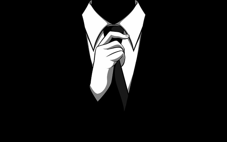person wearing necktie illustration, jacket, art, anonymous, businessman, HD wallpaper