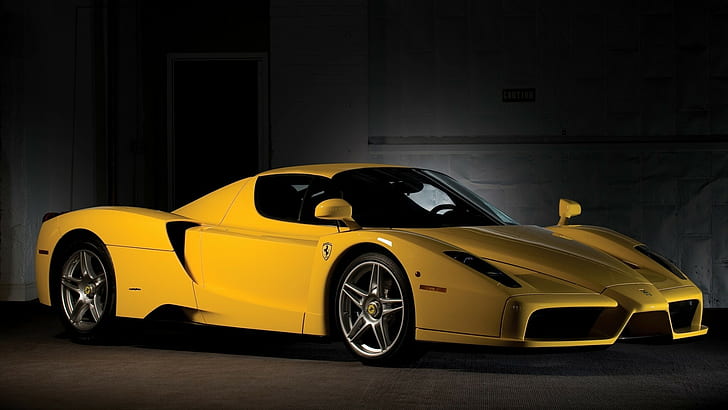 Enzo Ferrari, yellow cars, vehicle, Ferrari Enzo, HD wallpaper