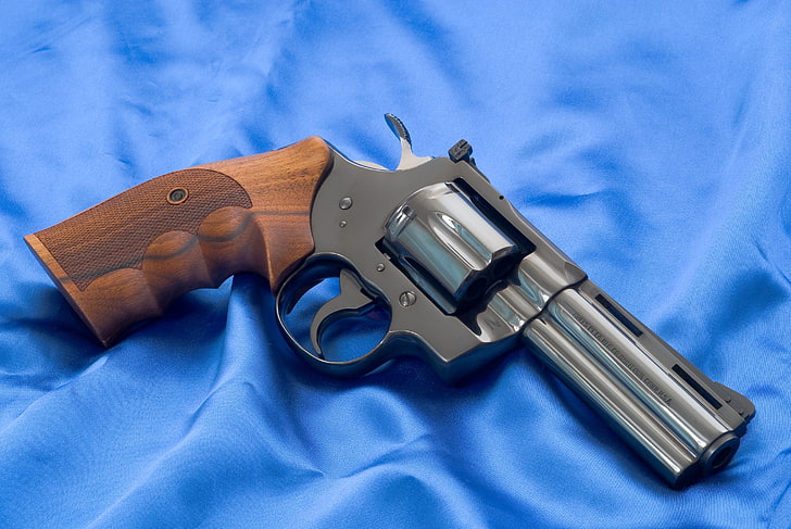 black and brown revolver pistol, Weapons, Python, Gun, Colt, 357 Magnum