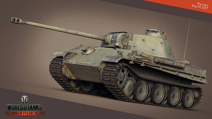 World of Tanks, wargaming, video games, render, Pzkpfw V Panther, HD wallpaper