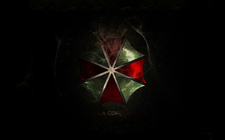 green and red decor, Umbrella Corporation, close-up, no people