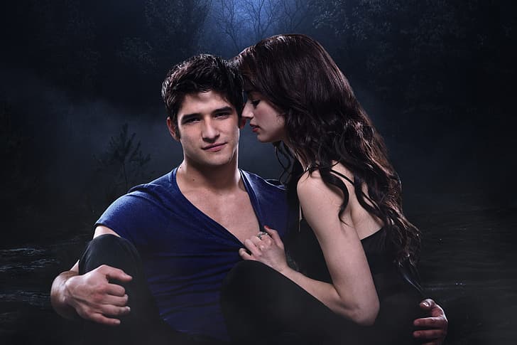 the series, Tyler Posey, Crystal Reed, actor, Teen Wolf, actress, HD wallpaper