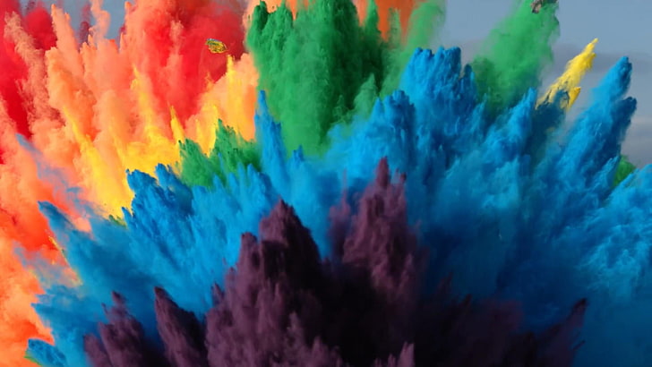 colorful, explosion, modern art, multi colored, art and craft, HD wallpaper