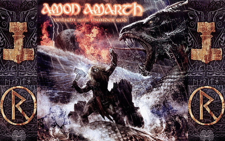 Amon Amarth digital wallpaper, music, metal music, Vikings, heavy metal, HD wallpaper