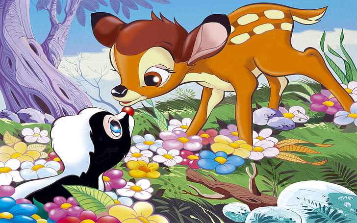 HD wallpaper: Getting To Know Bambi With Flower Disney Photo Wallpapers Hd  1920×1200 | Wallpaper Flare