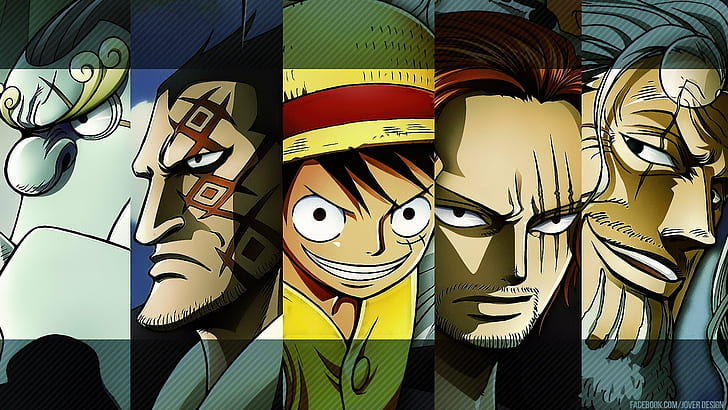 Jimbei, Monkey D. Dragon, Monkey D. Luffy, One Piece, Shanks, HD wallpaper