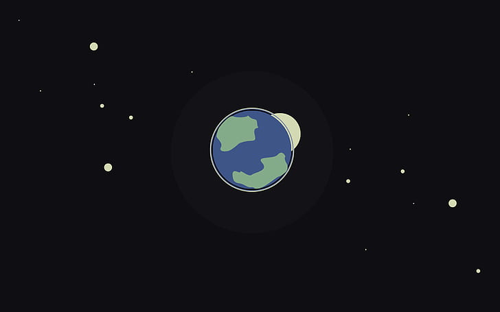 planet, cartoon, minimalism, space