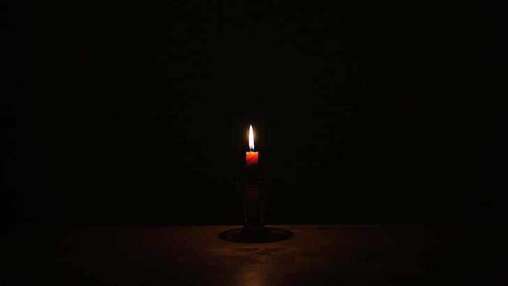 candles table black dark, HD wallpaper
