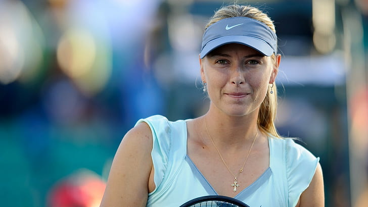 Maria Sharapova, tennis, blonde, women, smiling, face