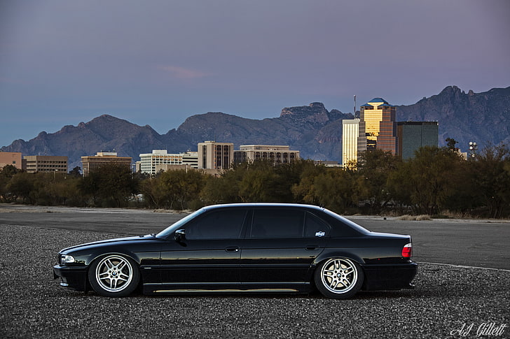 black sedan, BMW, Boomer, e38, 750il, bimmer, car, transportation, HD wallpaper