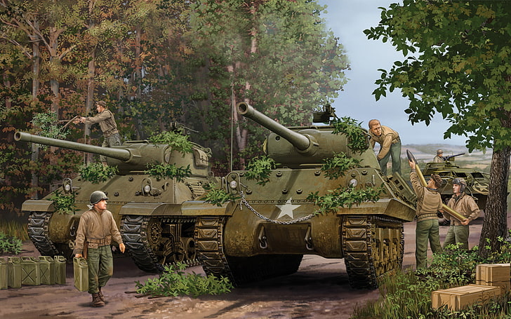 soldier standing beside bottle tanks illustration, gun, art, USA, HD wallpaper